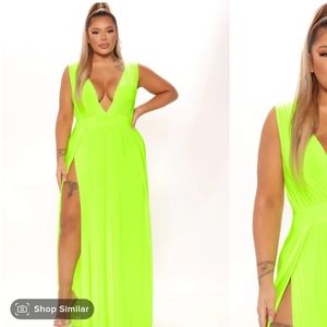 Neon yellow maxi dress